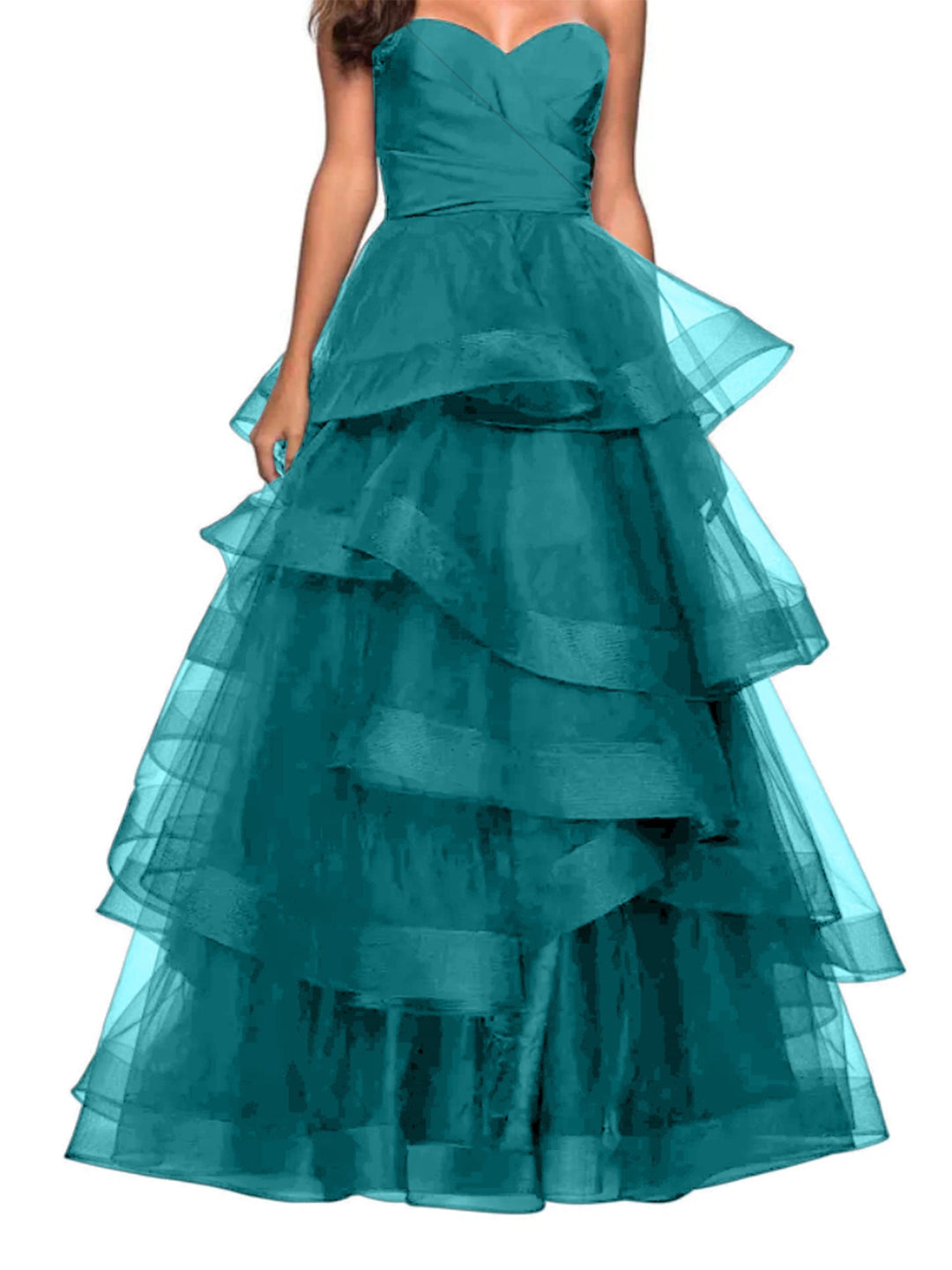 A-Line Sweetheart Ruffles Ball Gown Formal Dresses for Evening Party
