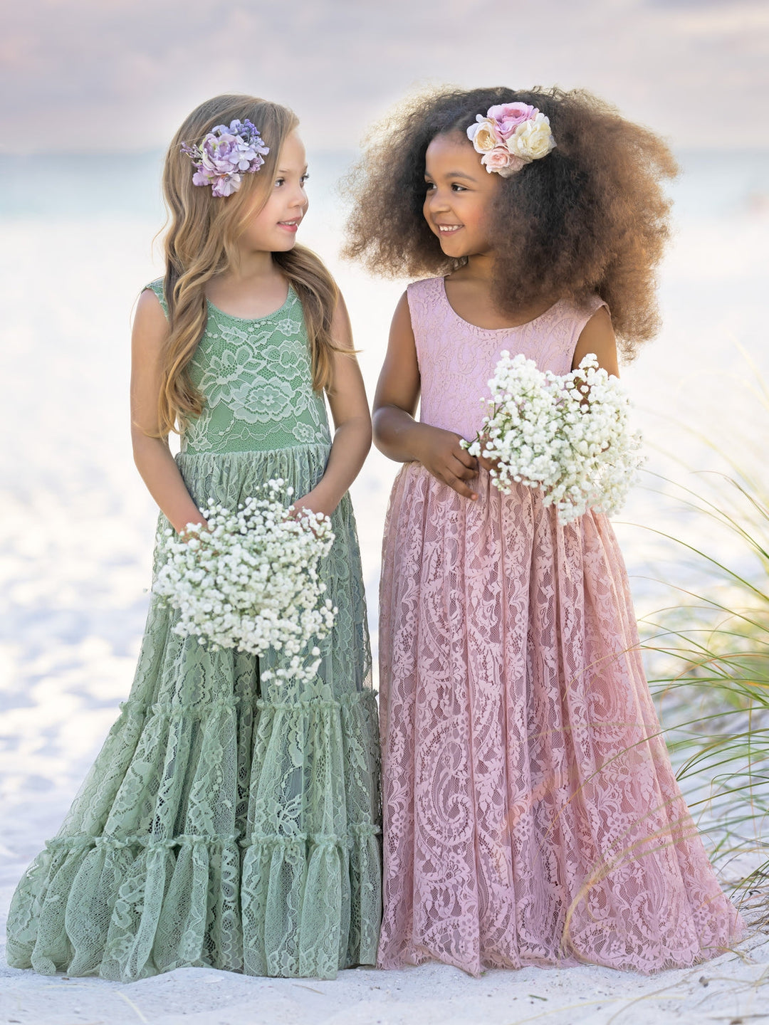 Lace Floor-length Green Dress