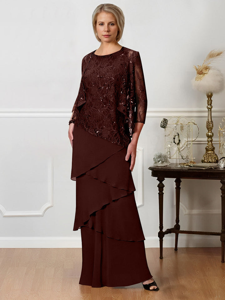 A-Line/Princess Jewel Neck Floor-Length Mother of the Bride Dresses