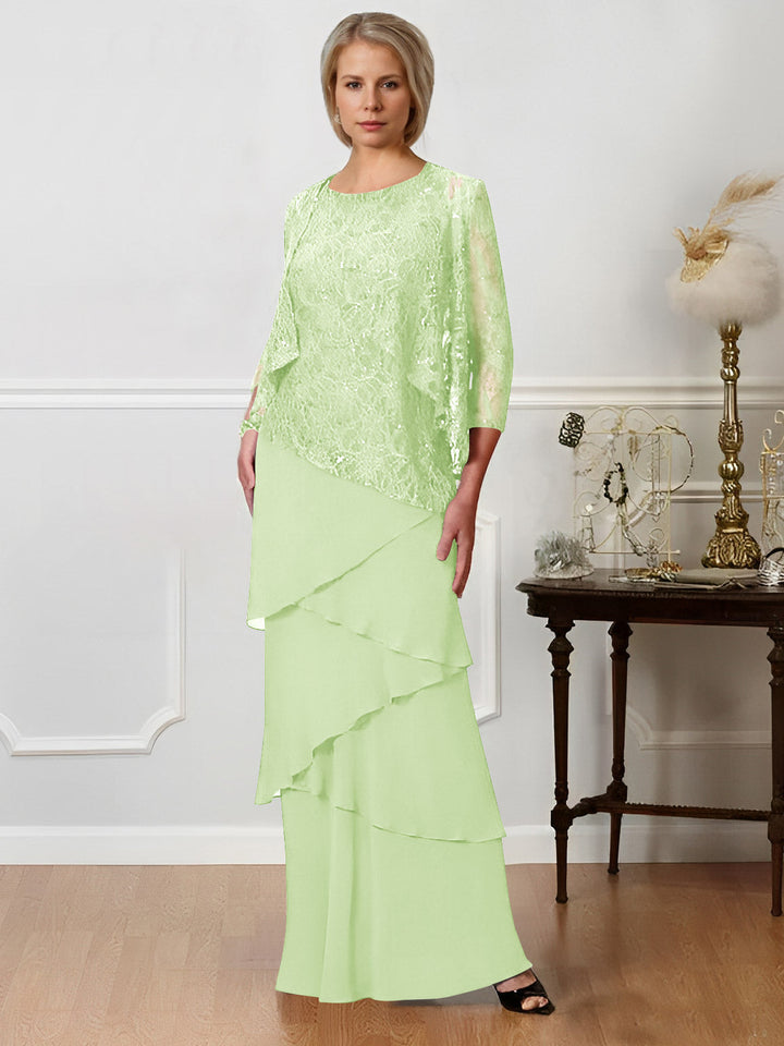 A-Line/Princess Jewel Neck Floor-Length Mother of the Bride Dresses