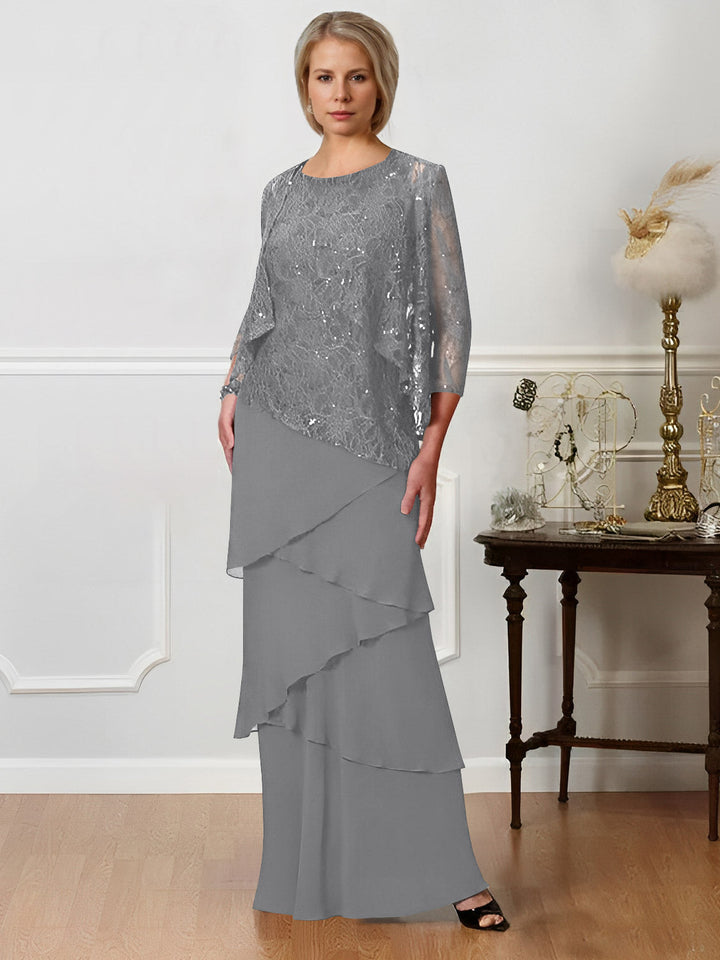A-Line/Princess Jewel Neck Floor-Length Mother of the Bride Dresses