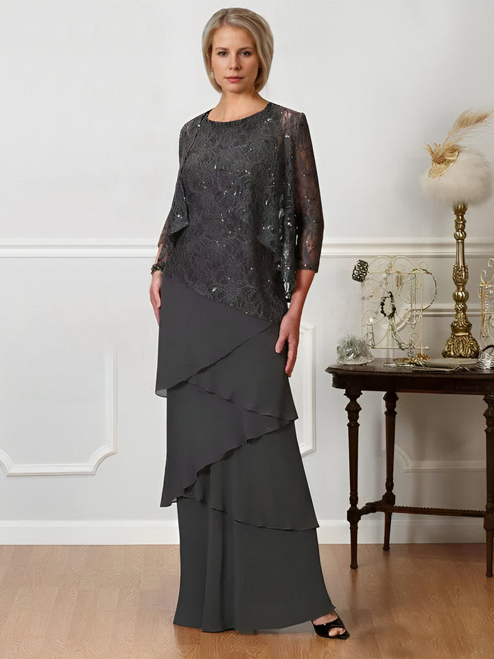 A-Line/Princess Jewel Neck Floor-Length Mother of the Bride Dresses