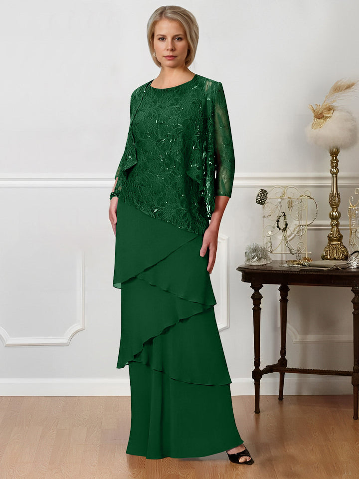A-Line/Princess Jewel Neck Floor-Length Mother of the Bride Dresses