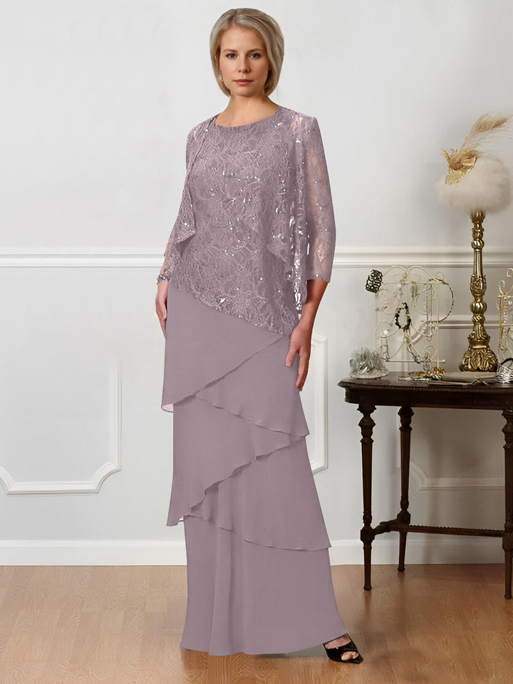 A-Line/Princess Jewel Neck Floor-Length Mother of the Bride Dresses