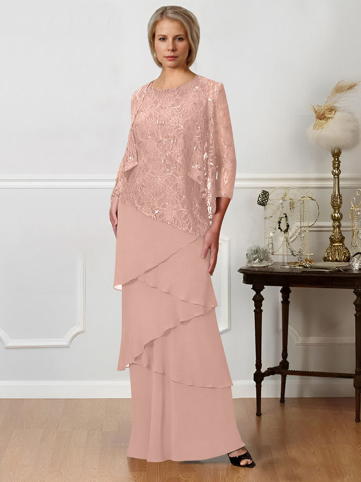 A-Line/Princess Jewel Neck Floor-Length Mother of the Bride Dresses
