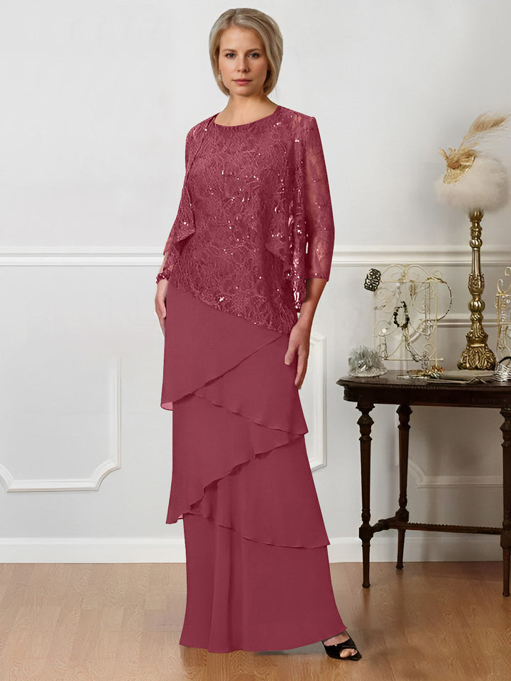 A-Line/Princess Jewel Neck Floor-Length Mother of the Bride Dresses