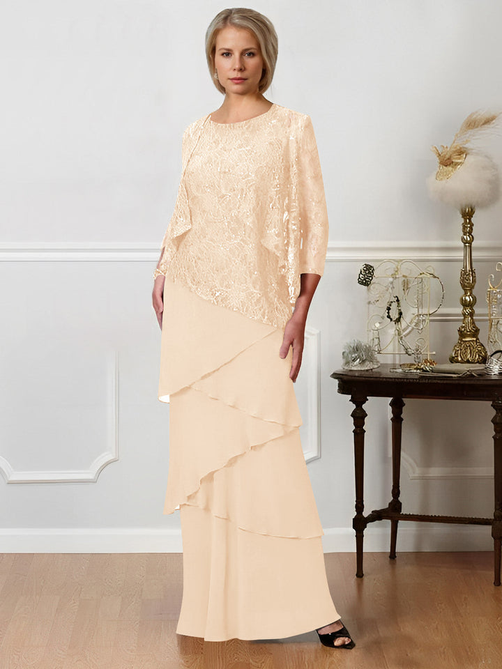 A-Line/Princess Jewel Neck Floor-Length Mother of the Bride Dresses