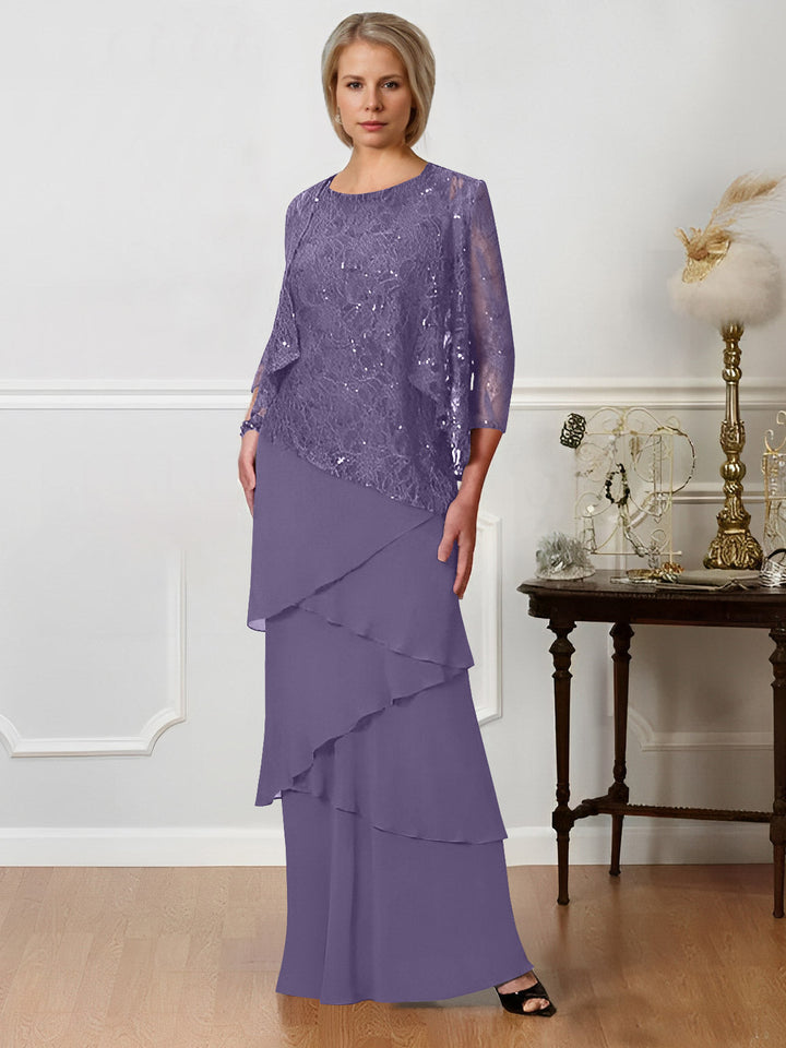 A-Line/Princess Jewel Neck Floor-Length Mother of the Bride Dresses
