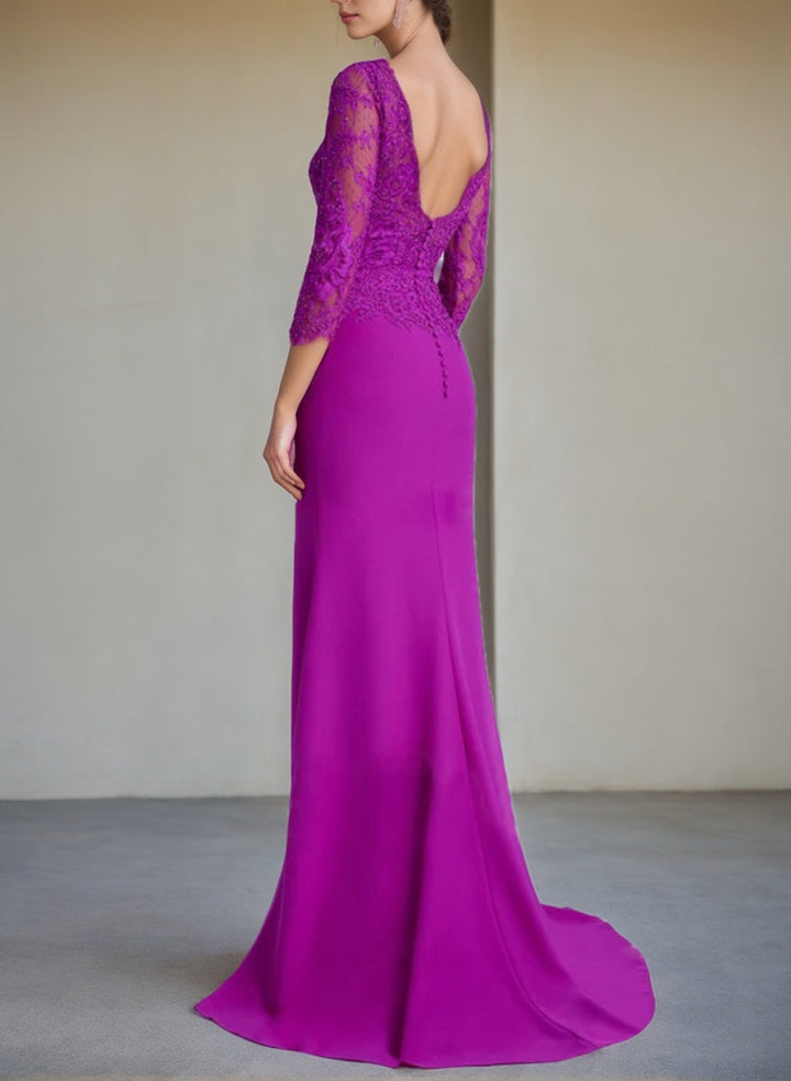 Trumpet/Mermaid Scoop Long Sleeves Mother of the Bride Dresses With Lace