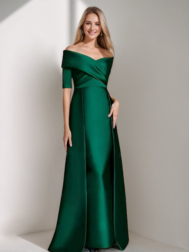 A Line/Princess Off-the-Shoulder 1/2 Sleeves Elegant Mother of the Bride Dresses