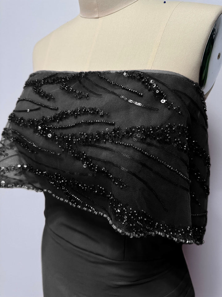 A-Line/Princess  Sparkly Portrait Neckline Floor-Length Mother of the Bride Dresses