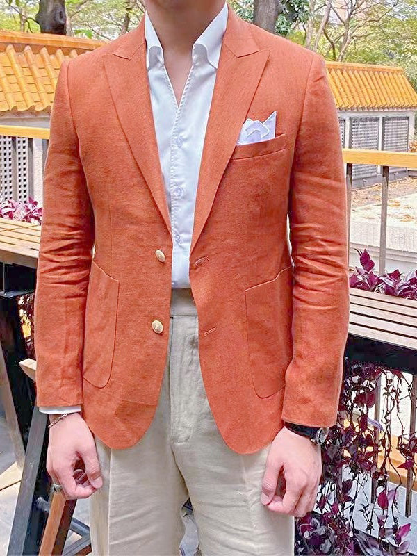 Men's Tailored Fit Single Breasted Two-buttons Blazer Jacket