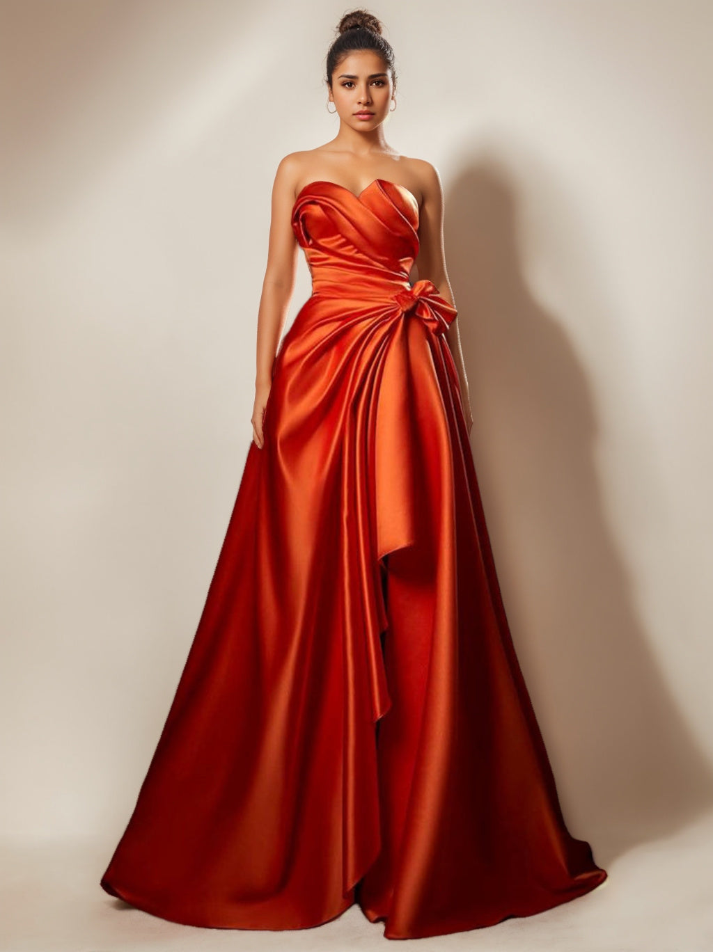 A-Line/Princess Evening Dresses Strapless Sweetheart Floor-Length Prom Party Dresses With Ruched & Split Side
