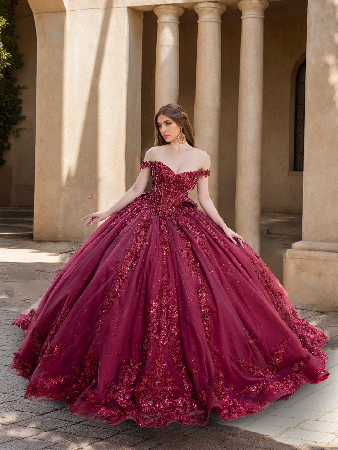 Ball Gown Off-the-Shoulder Sleeveless Floor-length Long Formal Dresses with Lace Appliques