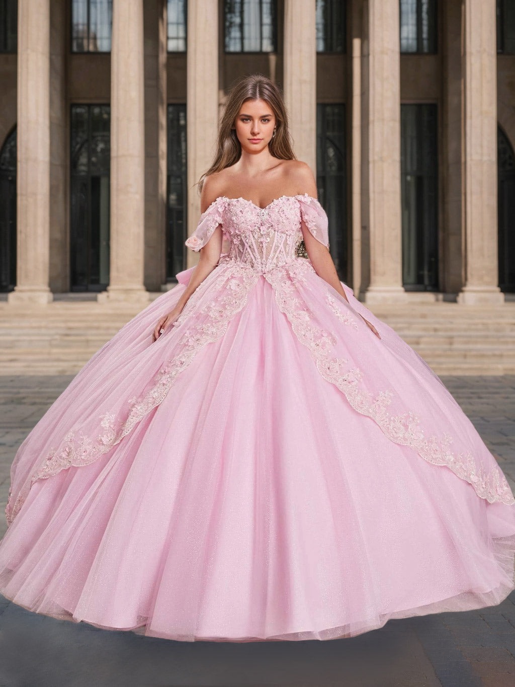 Ball Gown Sweetheart Off-the-Shoulder Sleeveless Floor-length Lace Long Formal Dresses with Appliques & Beads