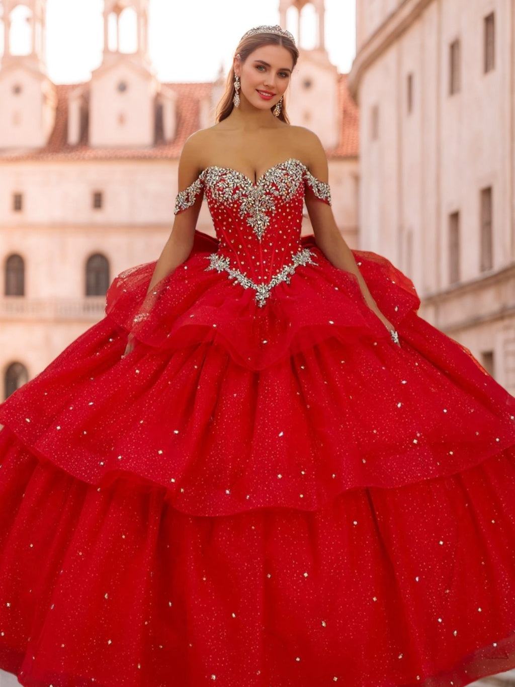 Ball Gown Sweetheart Off-the-Shoulder Sleeveless Floor-length Tulle Long Formal Dresses with Sequins & Beads