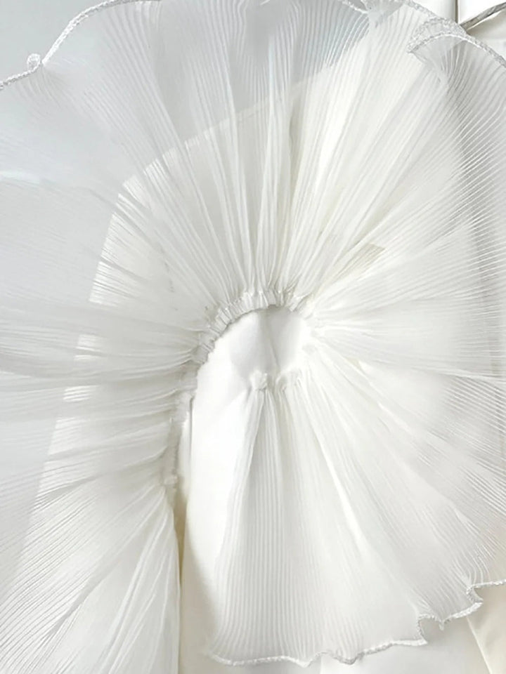 Women's Two Buttons Notched Lapel Party Blazer with Flower