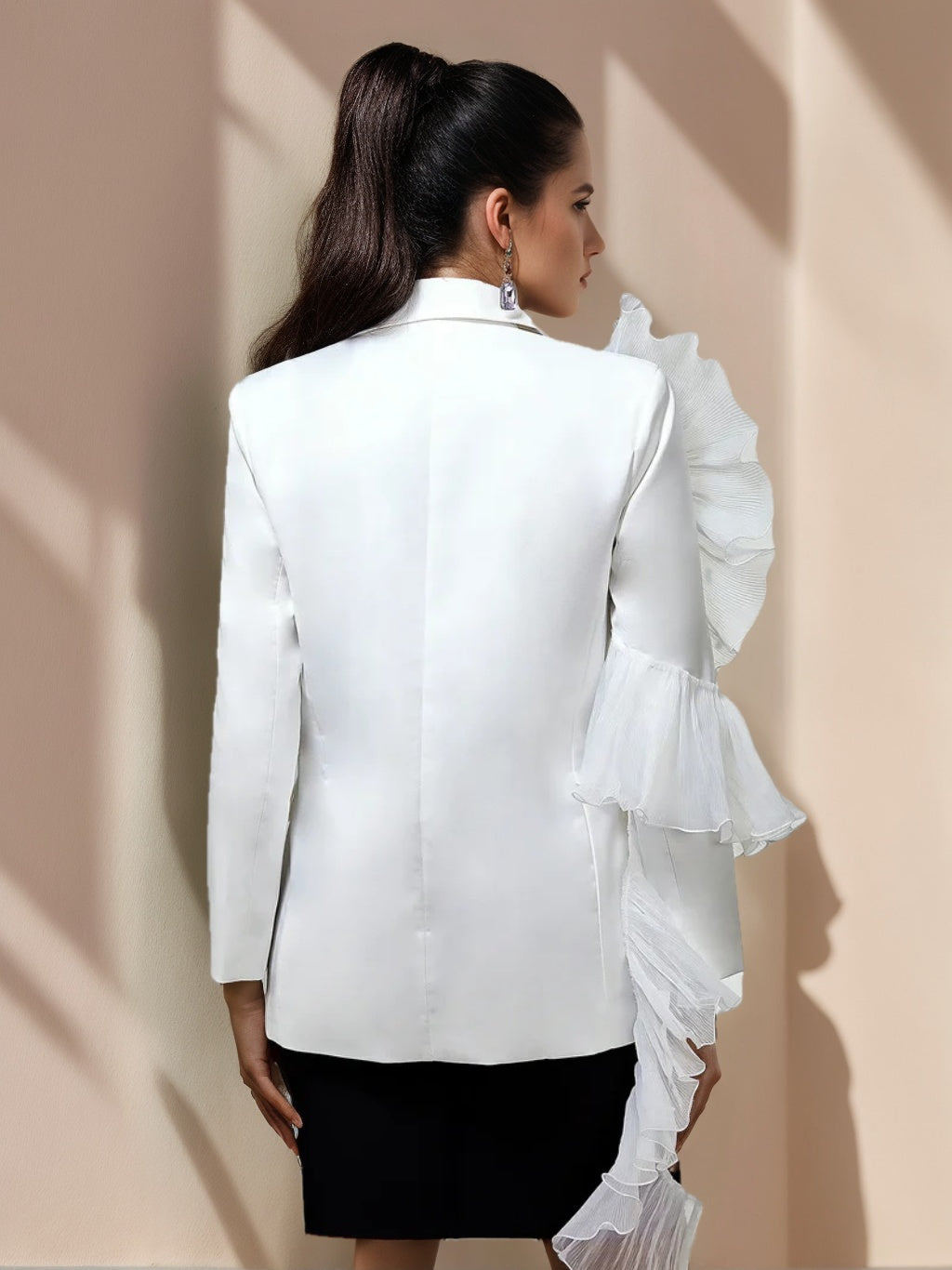 Women's Two Buttons Notched Lapel Party Blazer with Flower