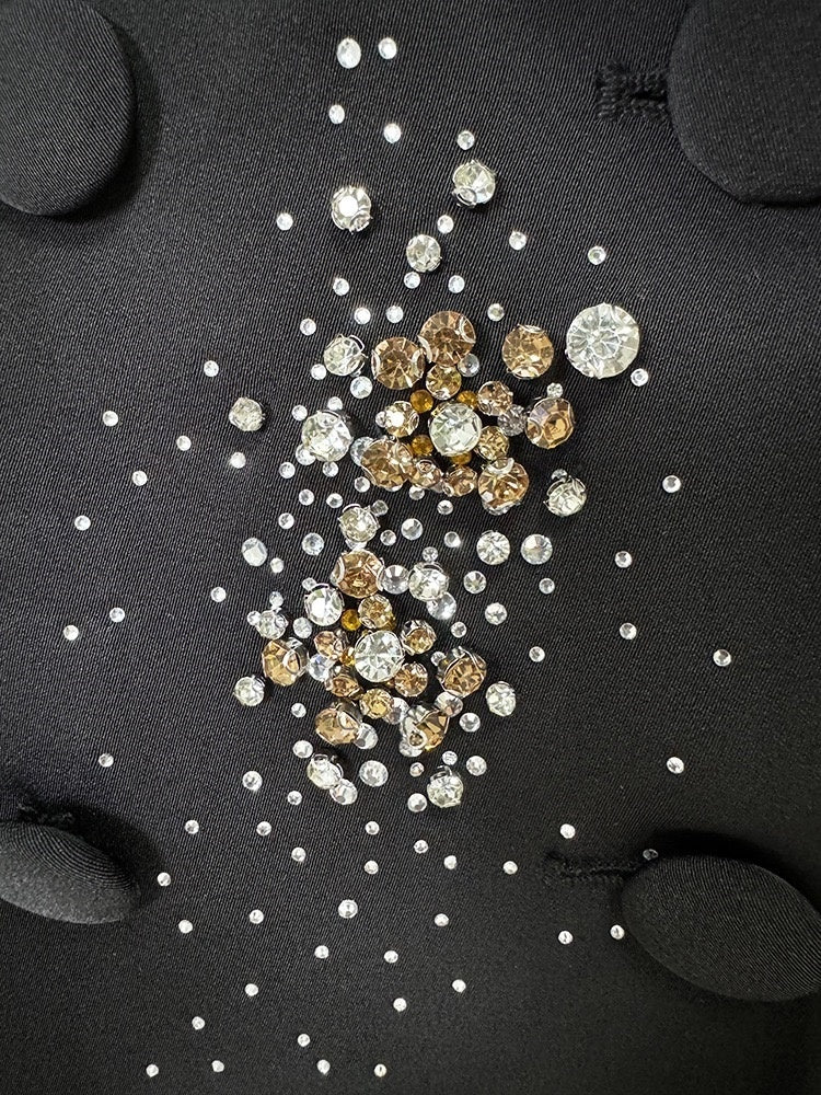 Women's Sparkly Black Double-Breasted Peak Lapel Suits