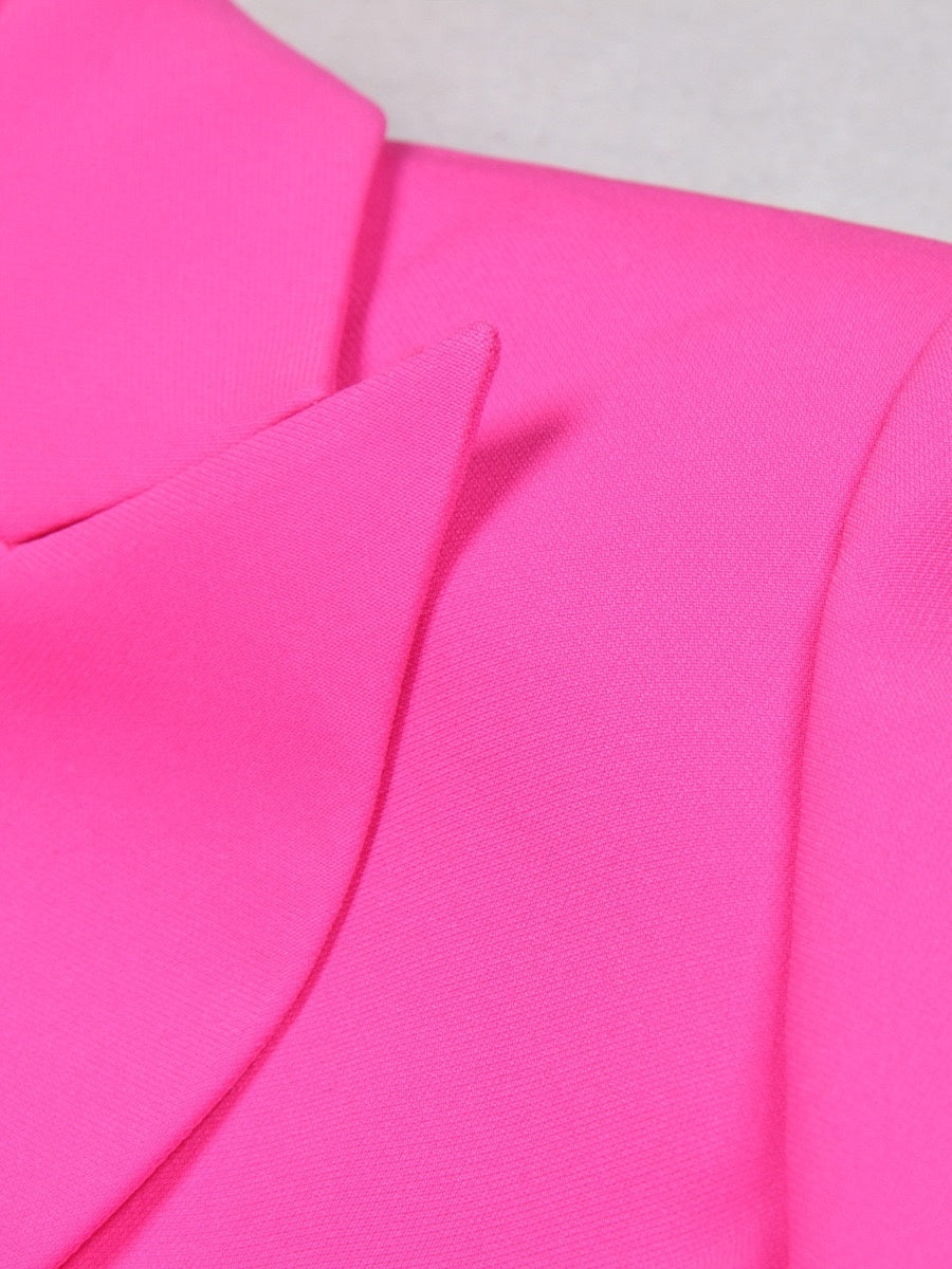 Women's Fuchsia 3 Piece Double Breasted Prom Suits