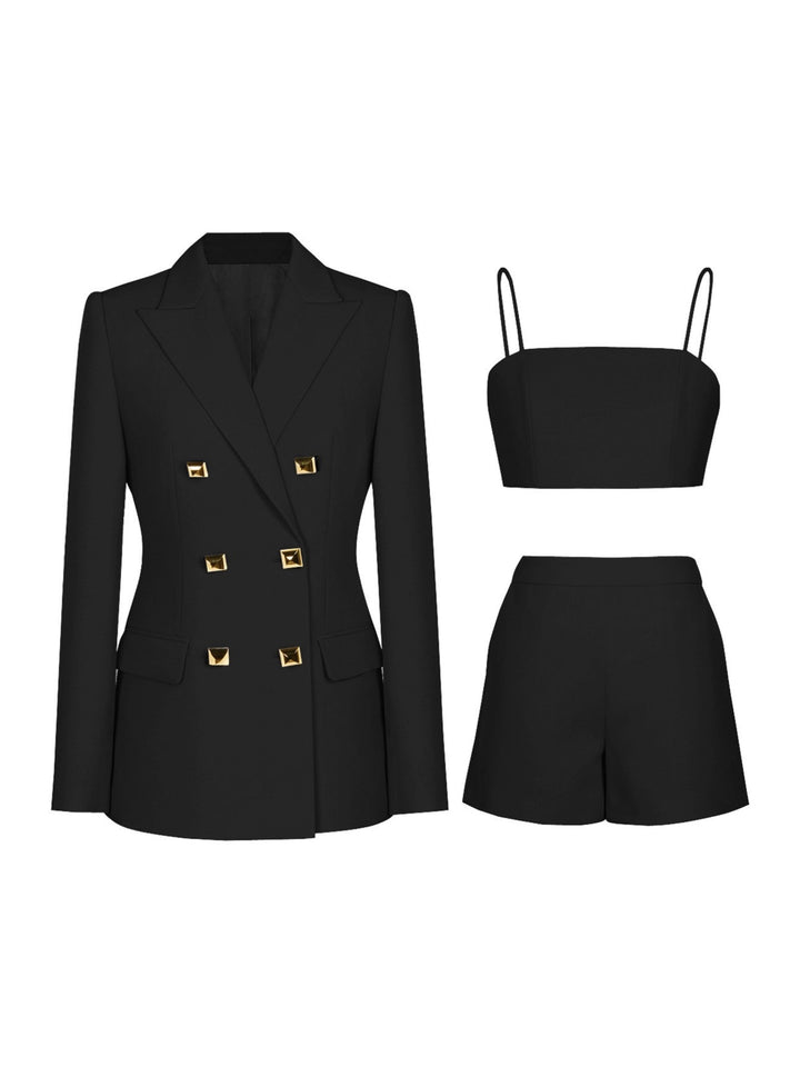 Women's Fuchsia 3 Piece Double Breasted Prom Suits