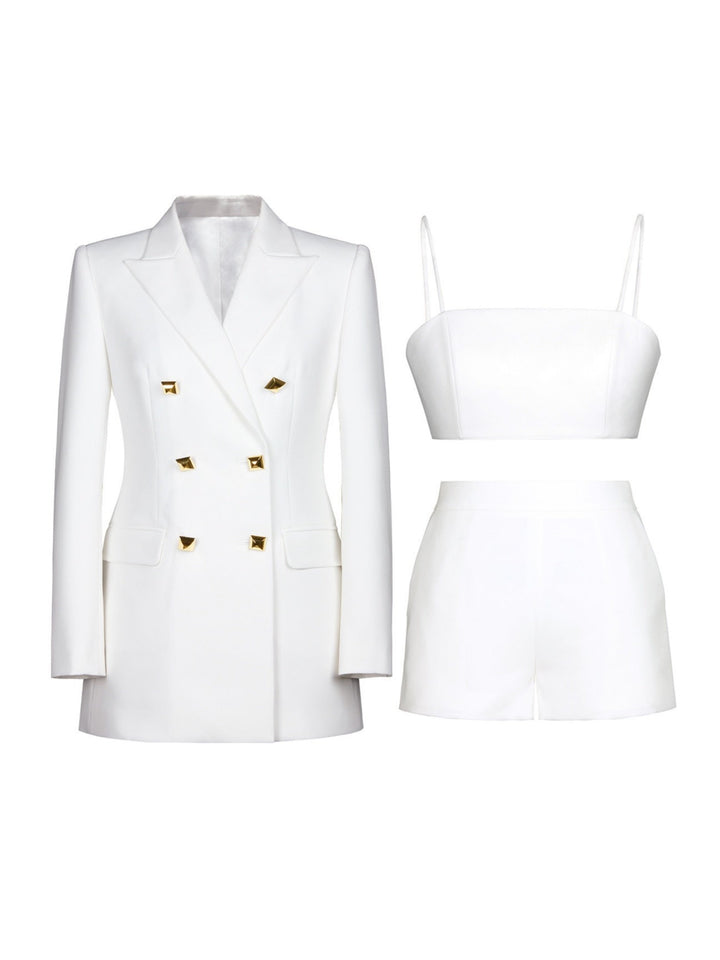 Women's Fuchsia 3 Piece Double Breasted Prom Suits