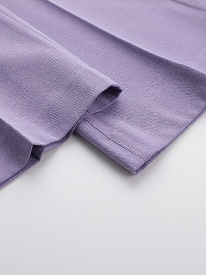 Women's Purple Peak Laple Satin Double Breasted 2 Pieces Suits