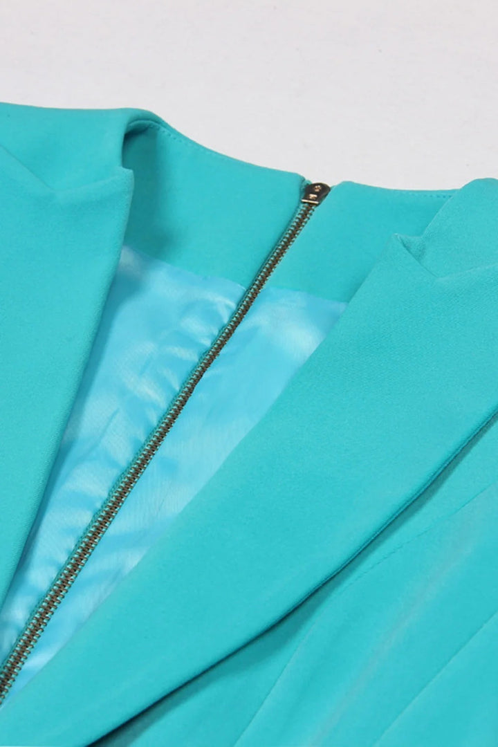 Women's Peak Lapel Long Sleeves Single-Breasted Button Blazer