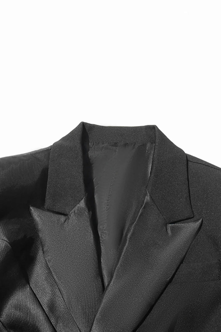 Women's Black Peak Lapel Cut-out Blazer