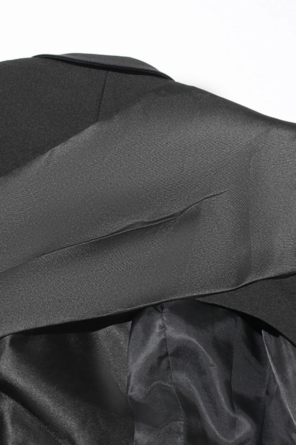 Women's Black Peak Lapel Cut-out Blazer