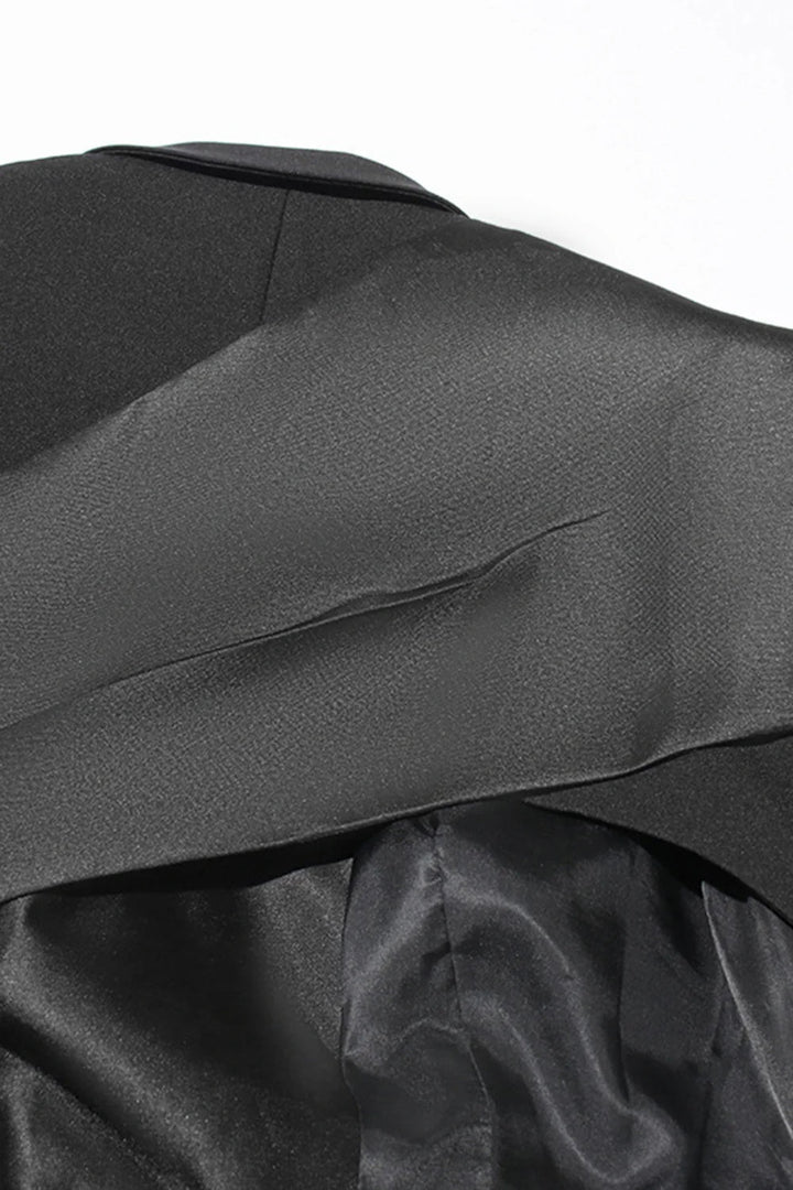 Women's Black Peak Lapel Cut-out Blazer
