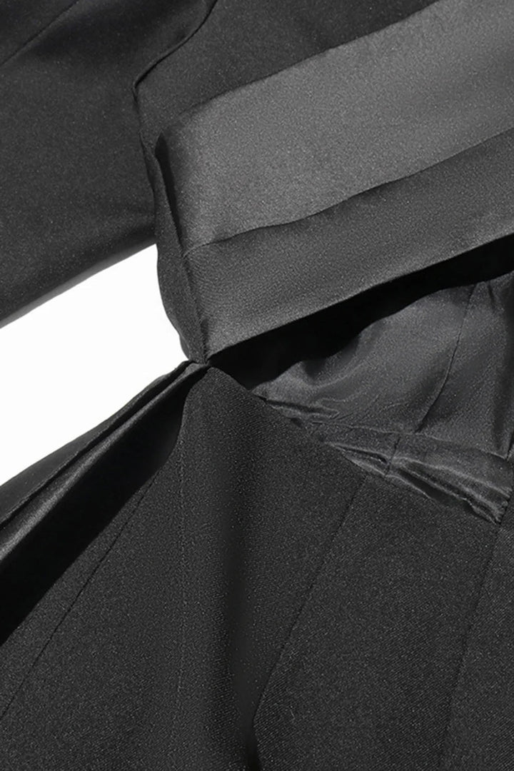 Women's Black Peak Lapel Cut-out Blazer