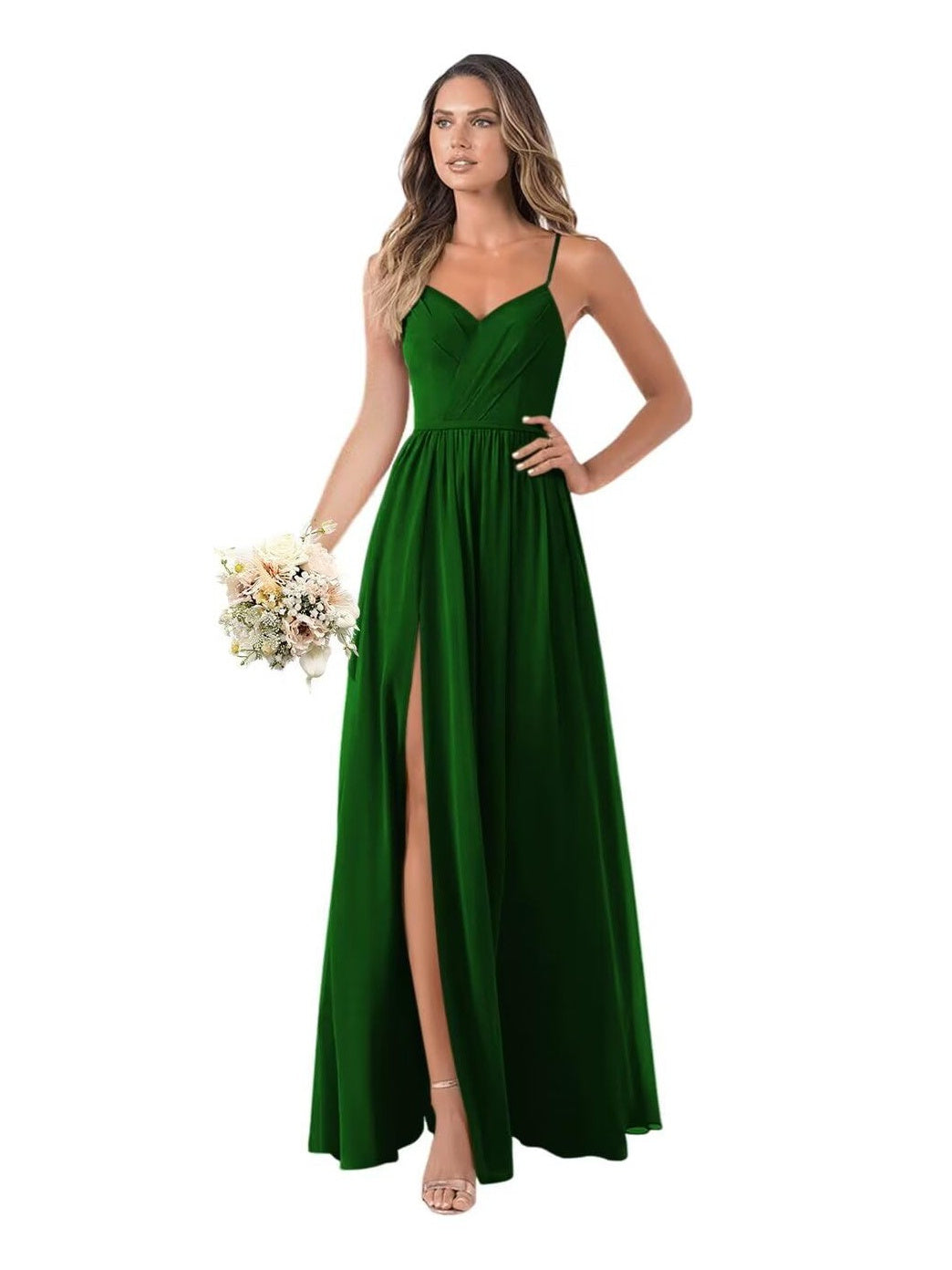 A-Line/Princess Chiffon Sleeveless Floor-Length Bridesmaid Dresses