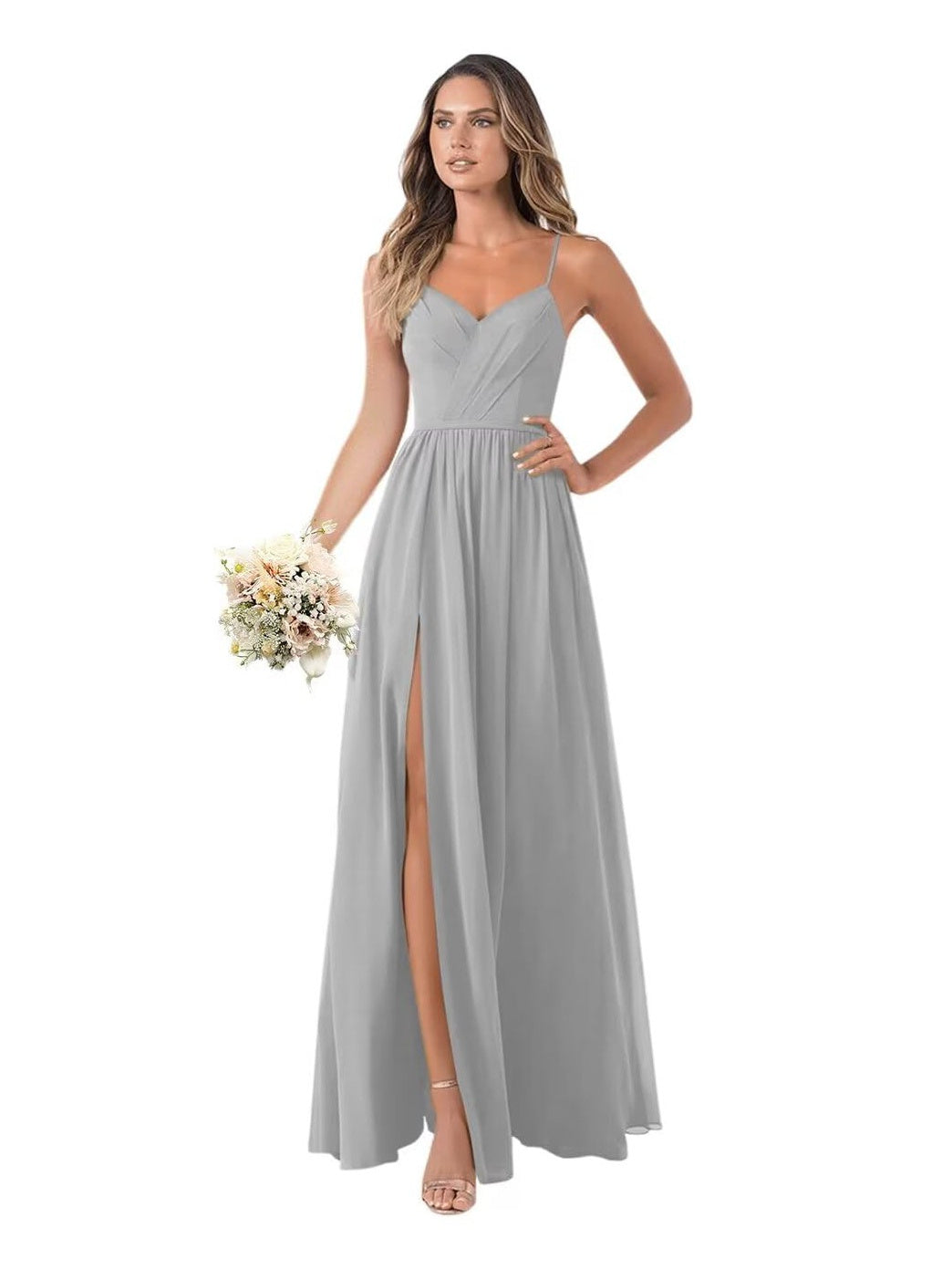 A-Line/Princess Chiffon Sleeveless Floor-Length Bridesmaid Dresses