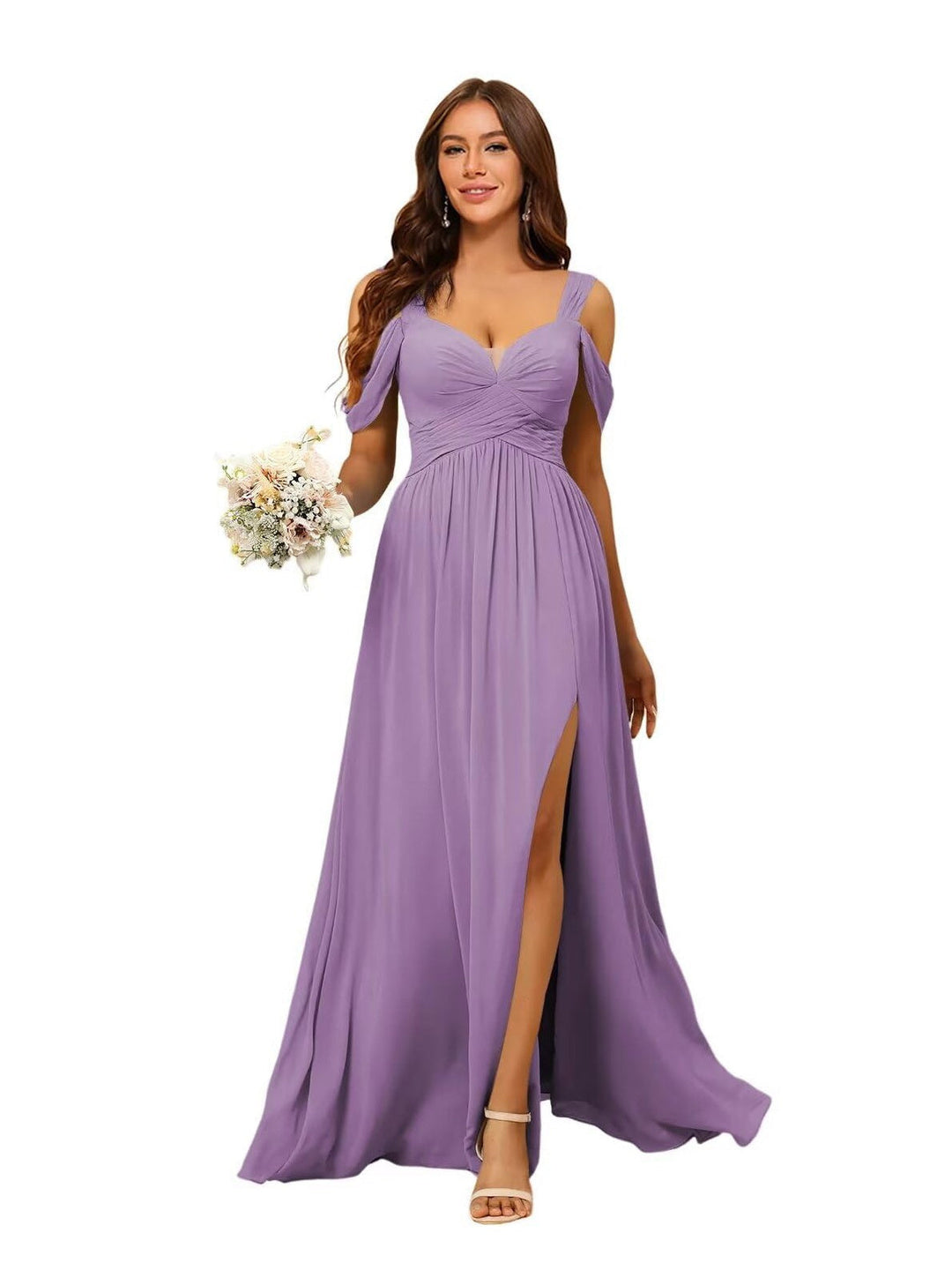 A-Line/Princess Chiffon Sweetheart Sleeveless Floor-Length Bridesmaid Dresses