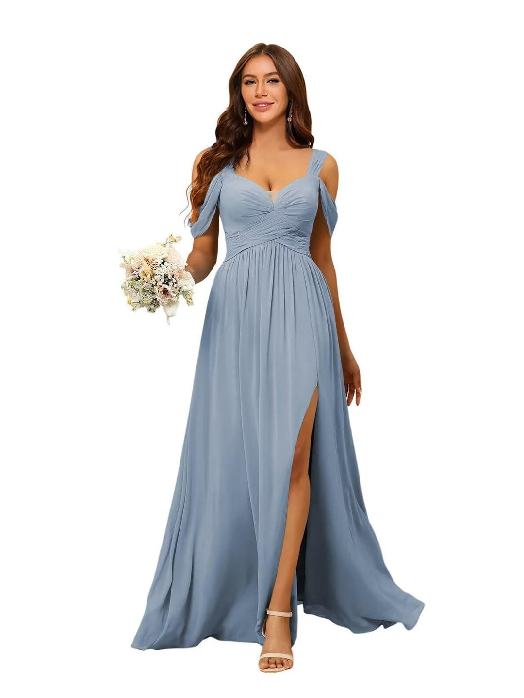 A-Line/Princess Chiffon Sweetheart Sleeveless Floor-Length Bridesmaid Dresses