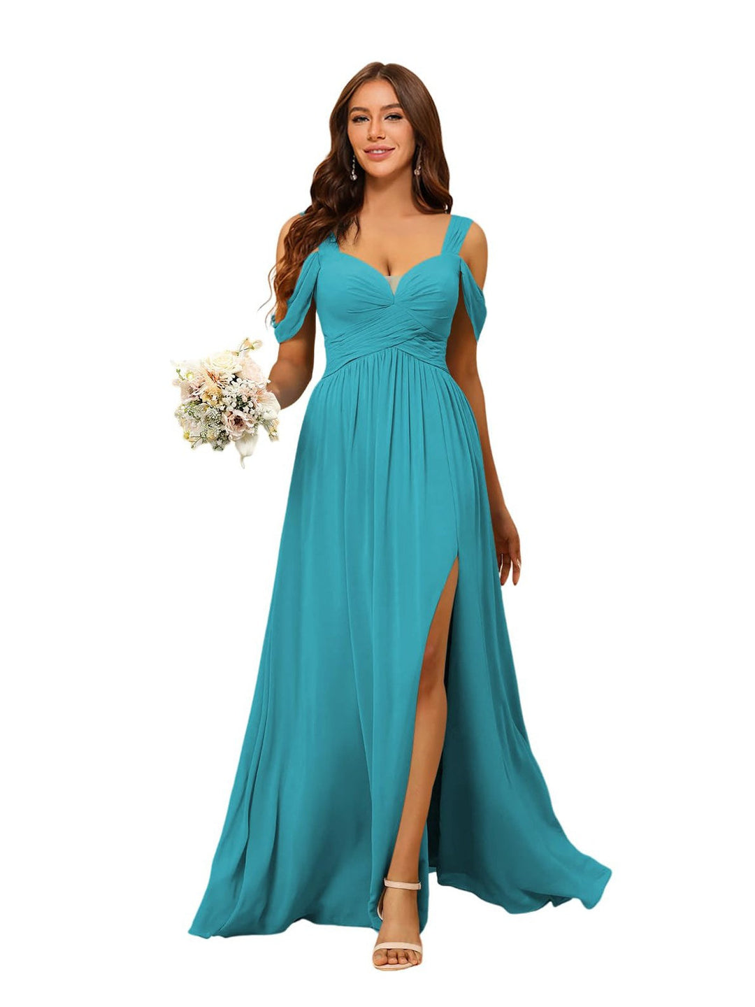 A-Line/Princess Chiffon Sweetheart Sleeveless Floor-Length Bridesmaid Dresses