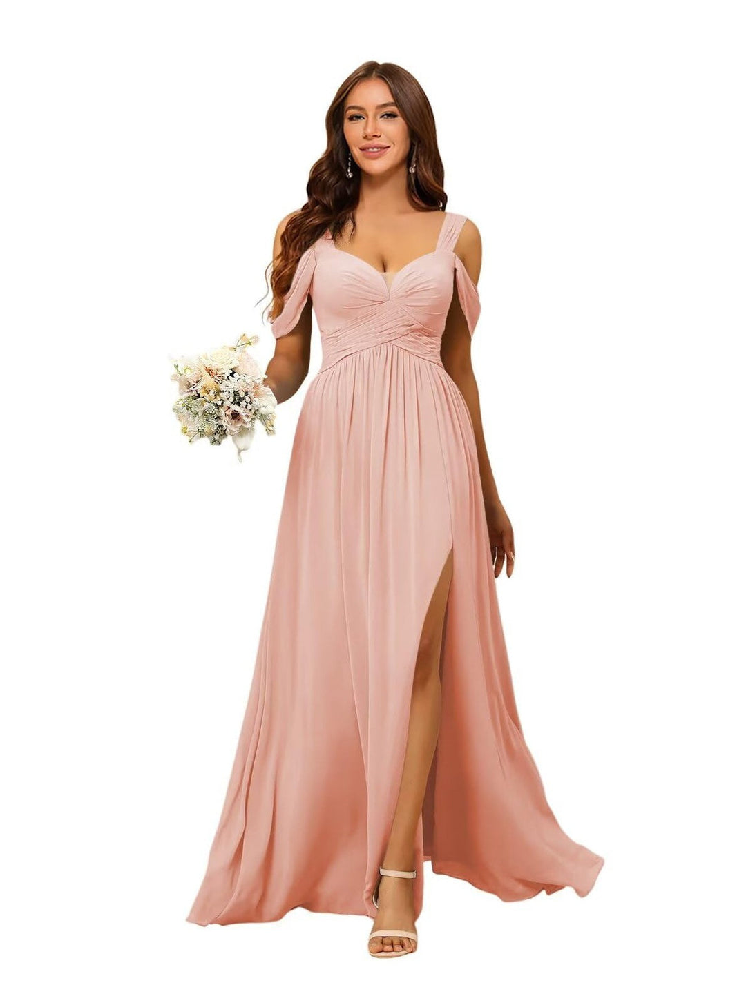 A-Line/Princess Chiffon Sweetheart Sleeveless Floor-Length Bridesmaid Dresses
