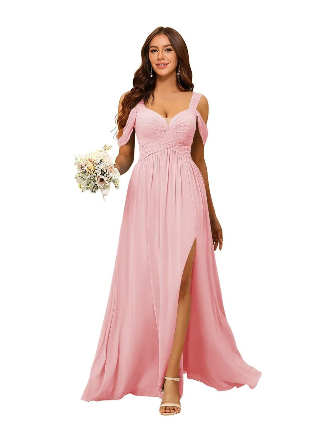 A-Line/Princess Chiffon Sweetheart Sleeveless Floor-Length Bridesmaid Dresses