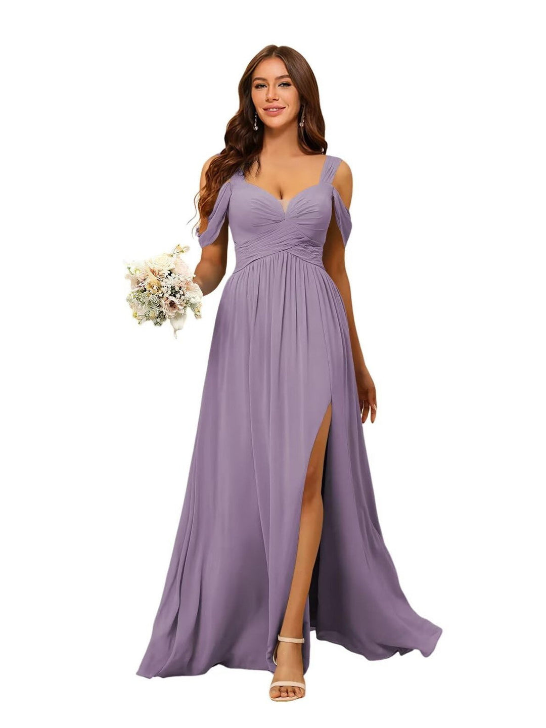 A-Line/Princess Chiffon Sweetheart Sleeveless Floor-Length Bridesmaid Dresses