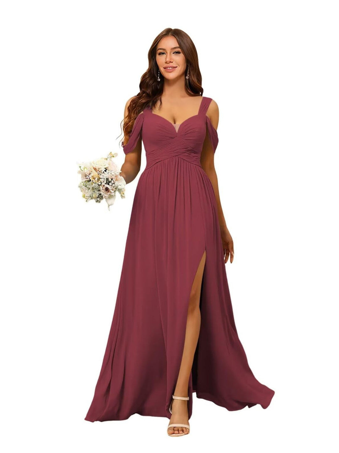 A-Line/Princess Chiffon Sweetheart Sleeveless Floor-Length Bridesmaid Dresses