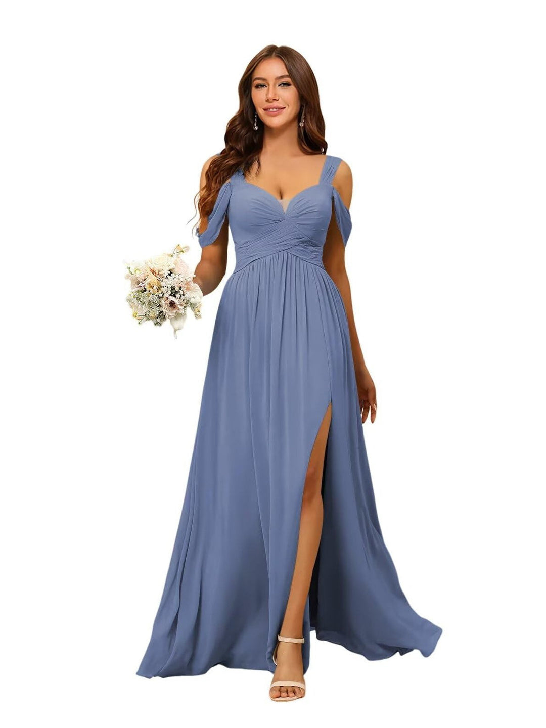 A-Line/Princess Chiffon Sweetheart Sleeveless Floor-Length Bridesmaid Dresses
