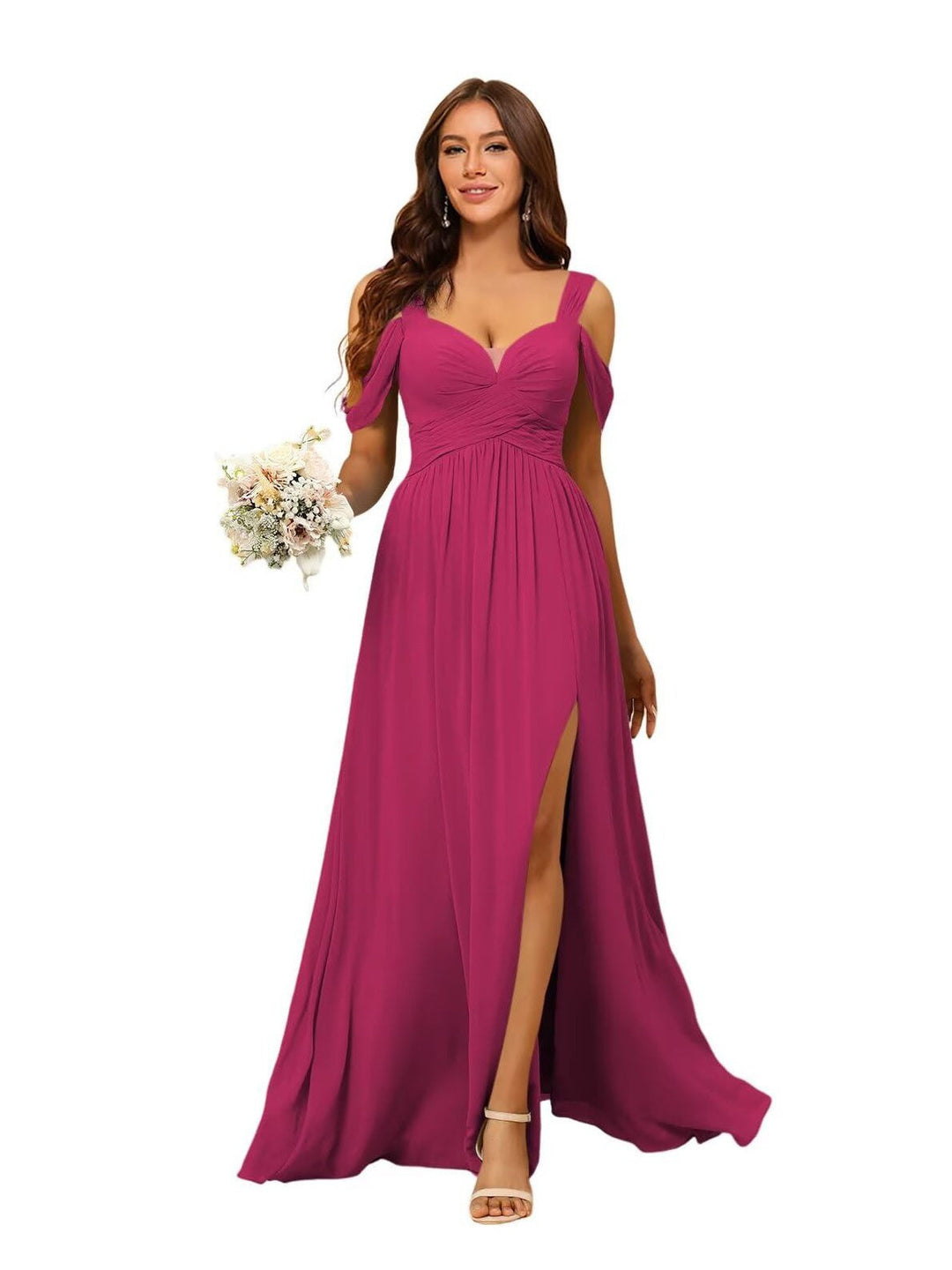 A-Line/Princess Chiffon Sweetheart Sleeveless Floor-Length Bridesmaid Dresses