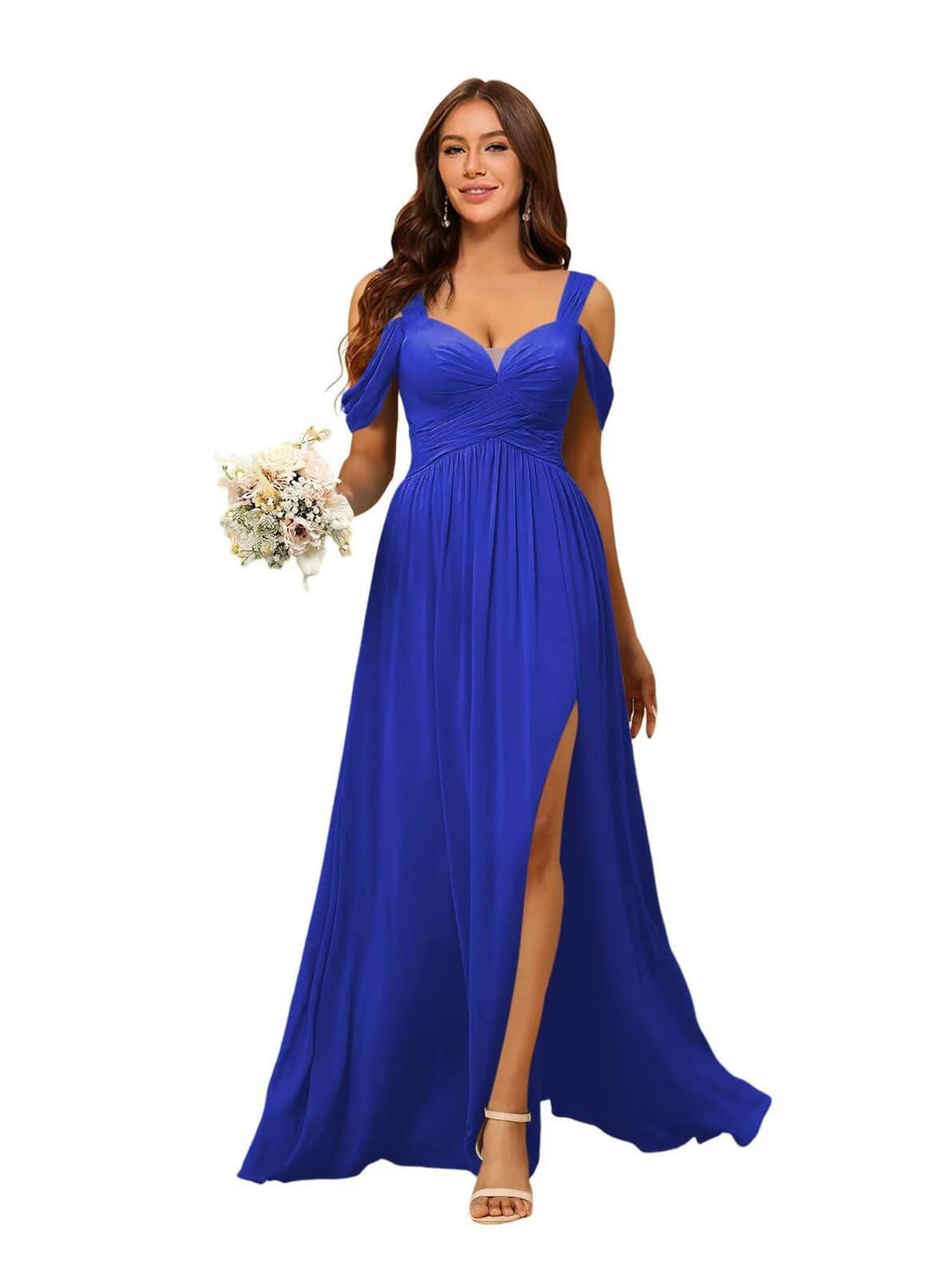 A-Line/Princess Chiffon Sweetheart Sleeveless Floor-Length Bridesmaid Dresses