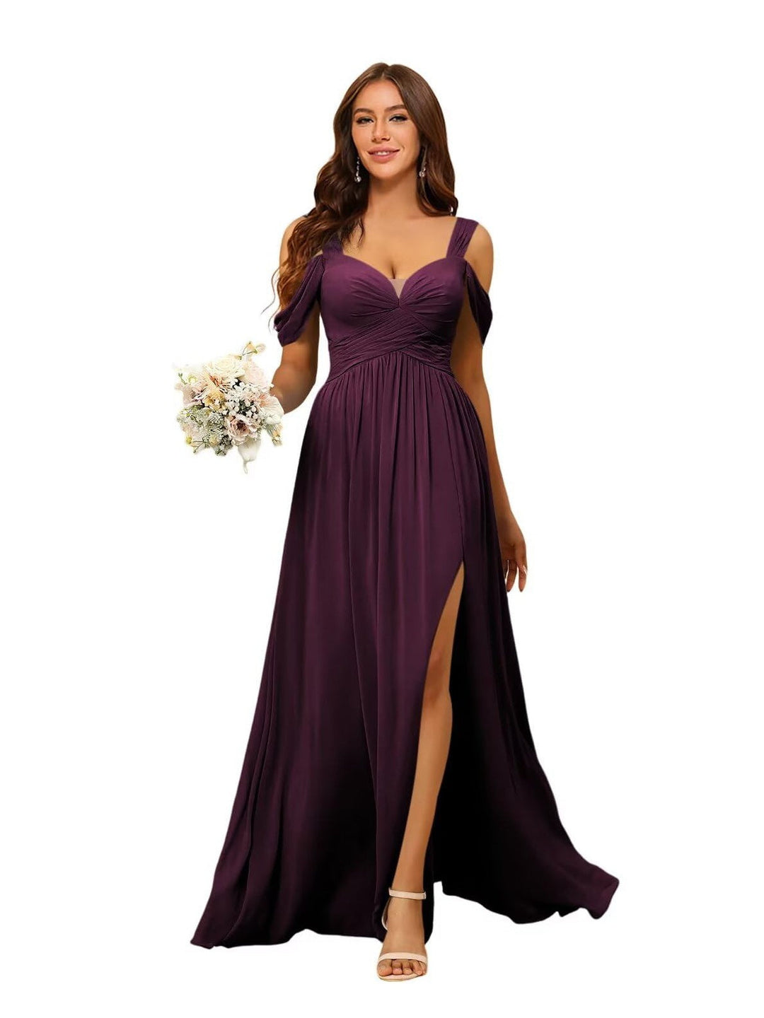A-Line/Princess Chiffon Sweetheart Sleeveless Floor-Length Bridesmaid Dresses