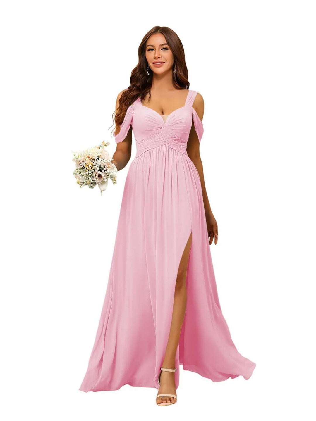A-Line/Princess Chiffon Sweetheart Sleeveless Floor-Length Bridesmaid Dresses