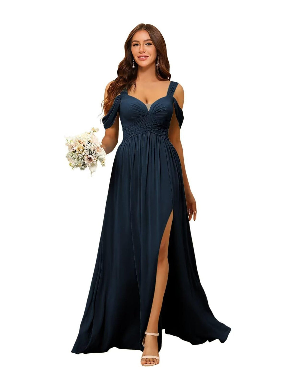 A-Line/Princess Chiffon Sweetheart Sleeveless Floor-Length Bridesmaid Dresses