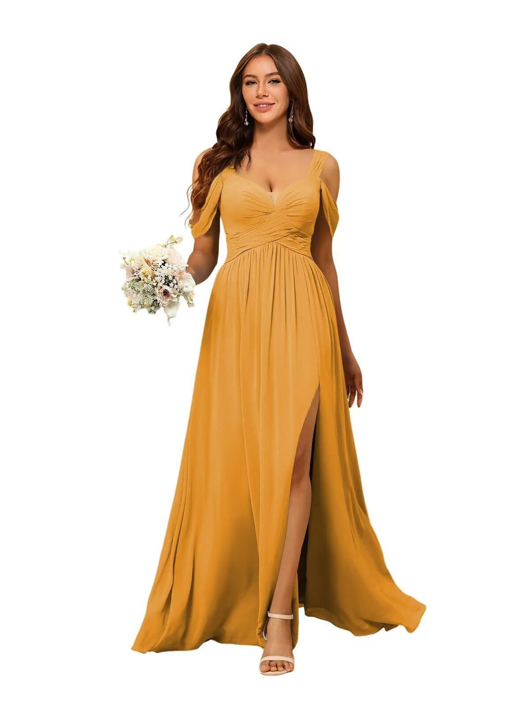 A-Line/Princess Chiffon Sweetheart Sleeveless Floor-Length Bridesmaid Dresses