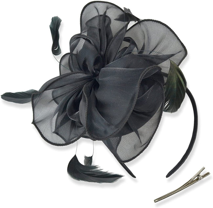 Women Derby Flower Fascinators with Headband and Clip Tea Party Headwear