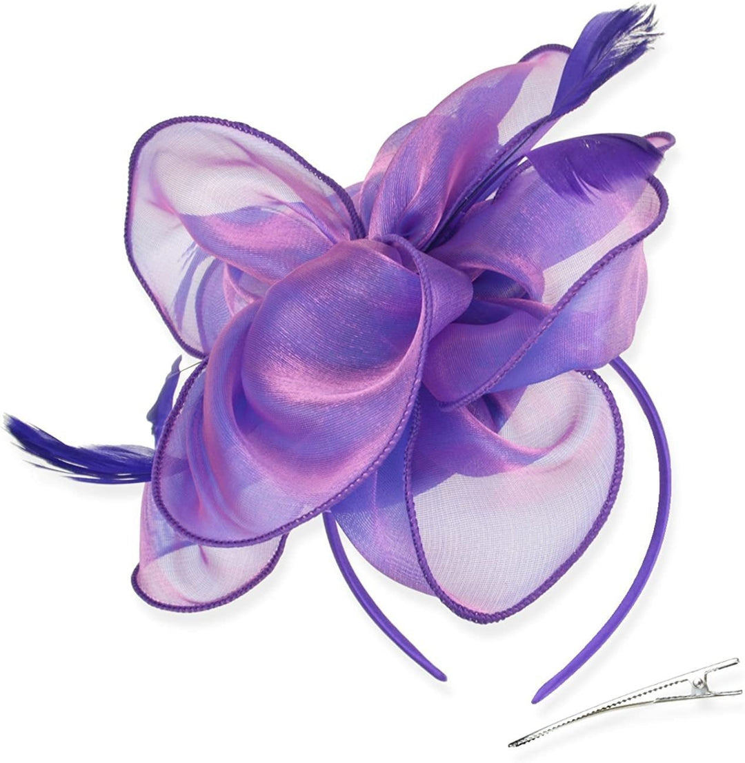 Women Derby Flower Fascinators with Headband and Clip Tea Party Headwear